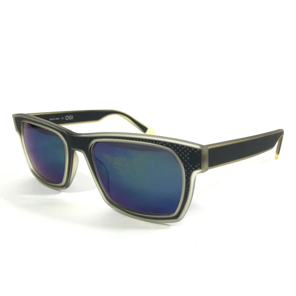 OGI Sunglasses 8059/1586 Dark Navy Frames with Blue Flash Mirrored Grey Lenses